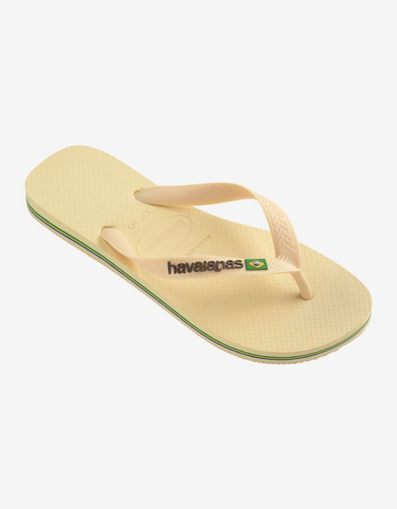 Unisex Brasil Logo Flip Flop Buttercream