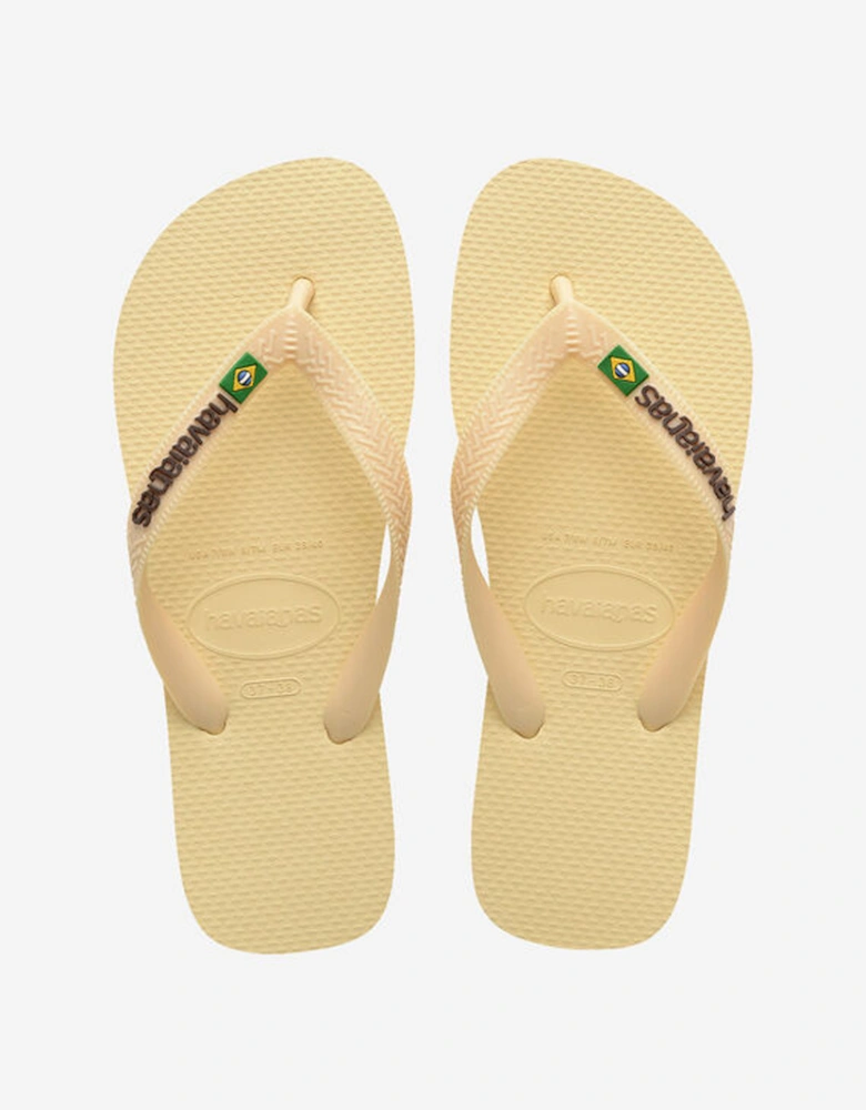 Unisex Brasil Logo Flip Flop Buttercream