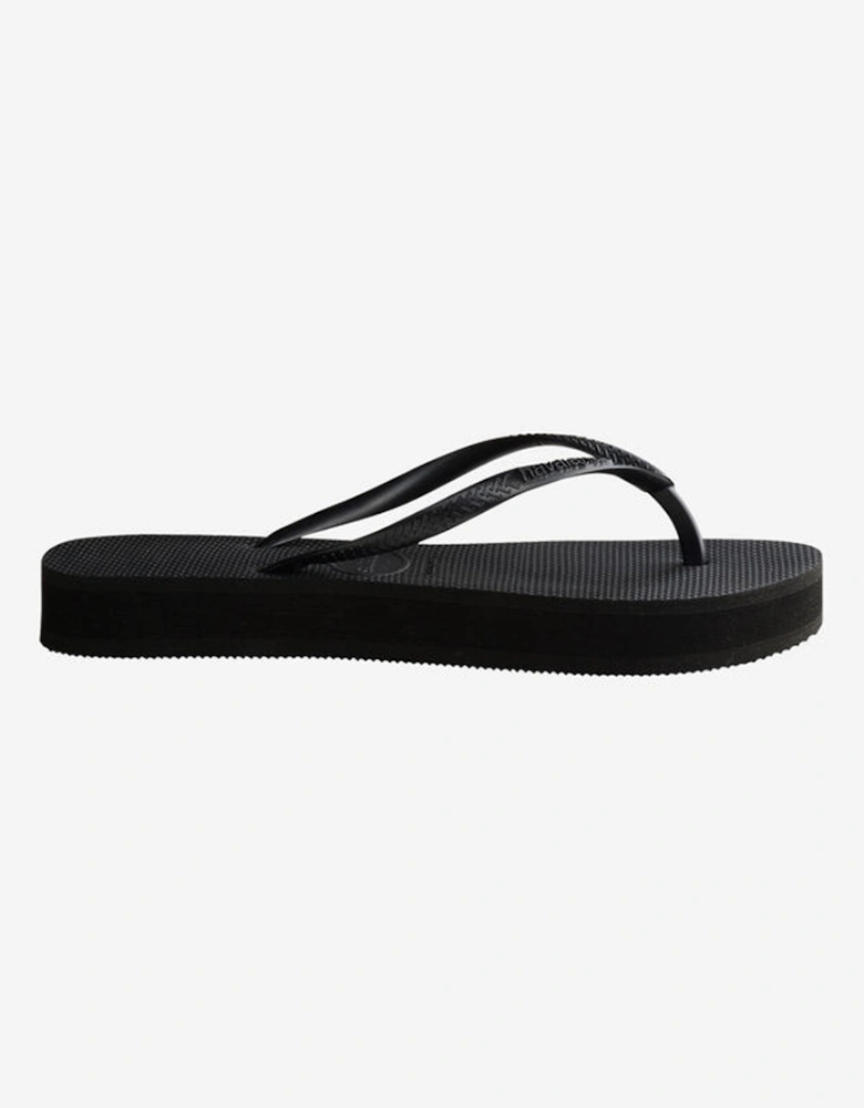 Women's Slim Flatform Flip Flop Black