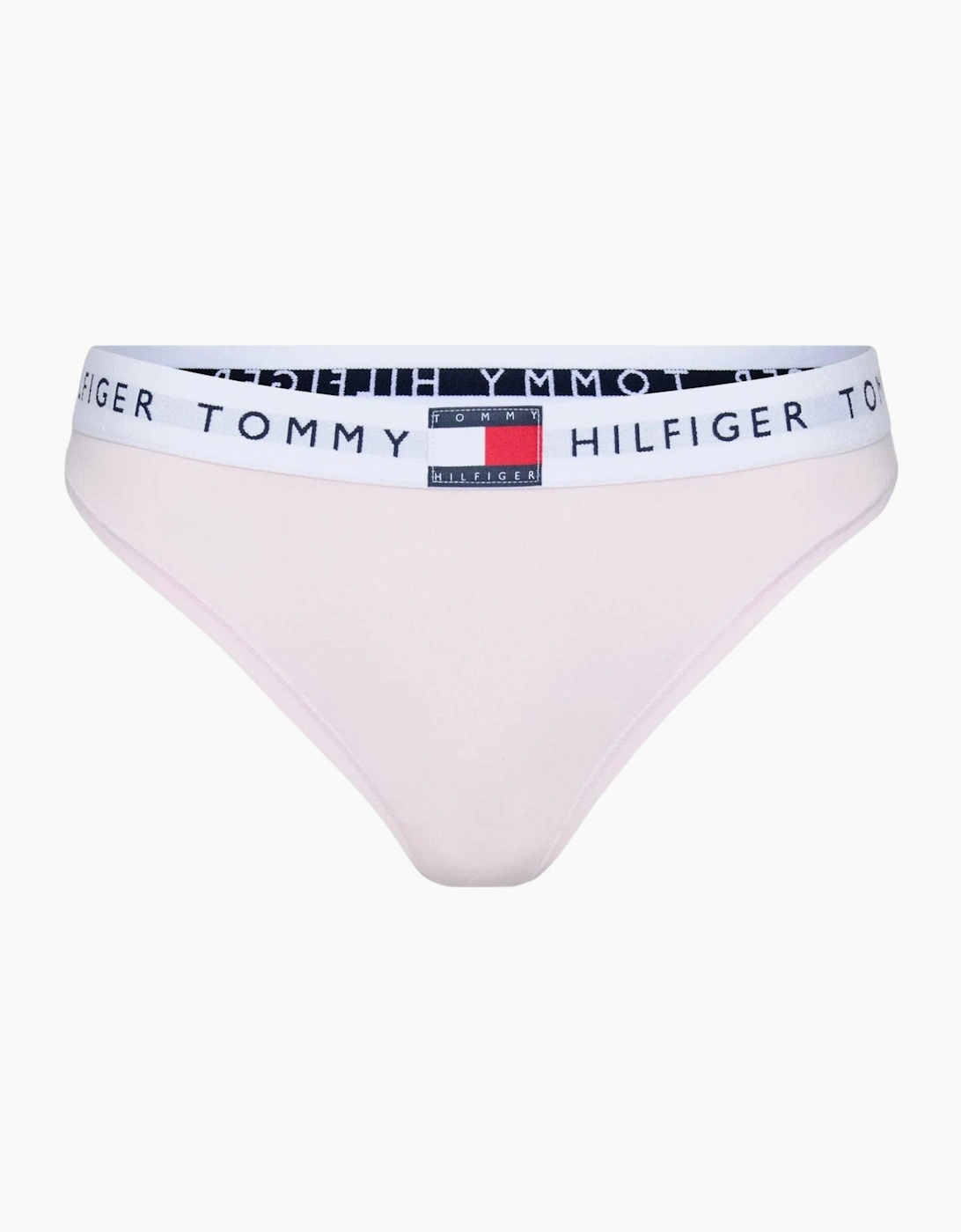 Tommy Hilfiger Women's White Heritage Cotton Thong, Light Pink  16 Xl
