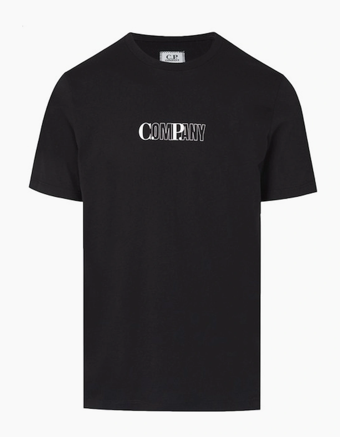 Cp Company Men's Black Logo T Shirt - Size: 38