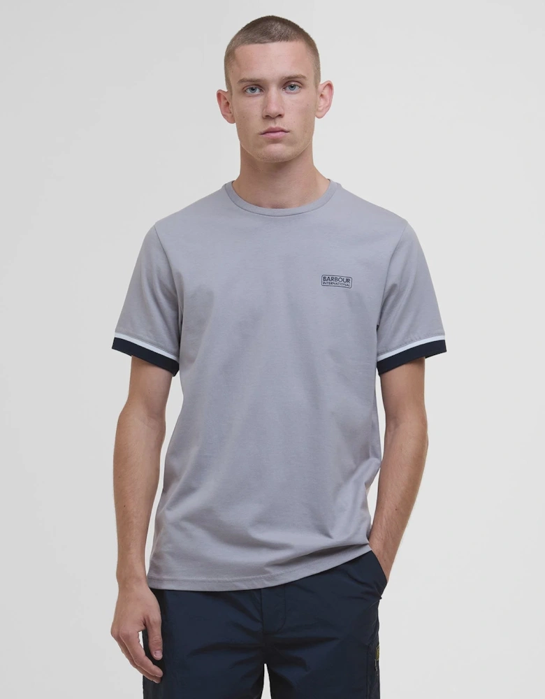 Evan Deep Cuff Tipped T-Shirt - Pale Slate