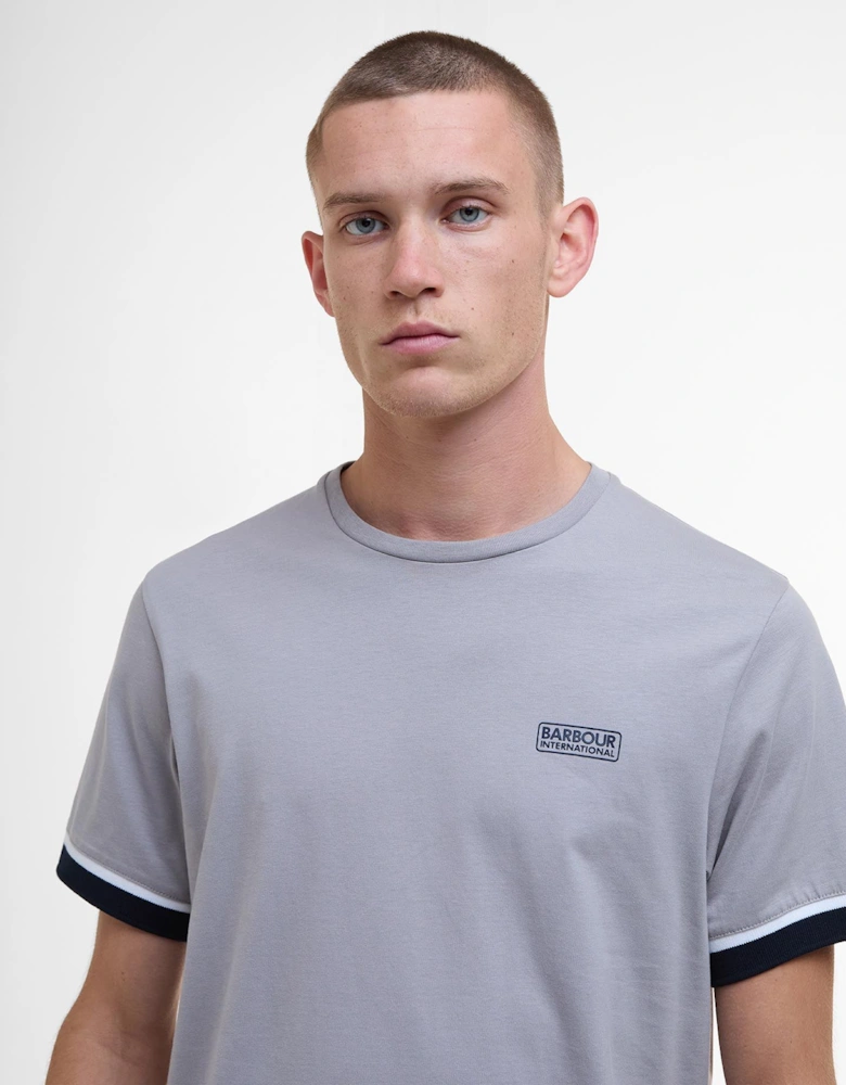 Evan Deep Cuff Tipped T-Shirt - Pale Slate