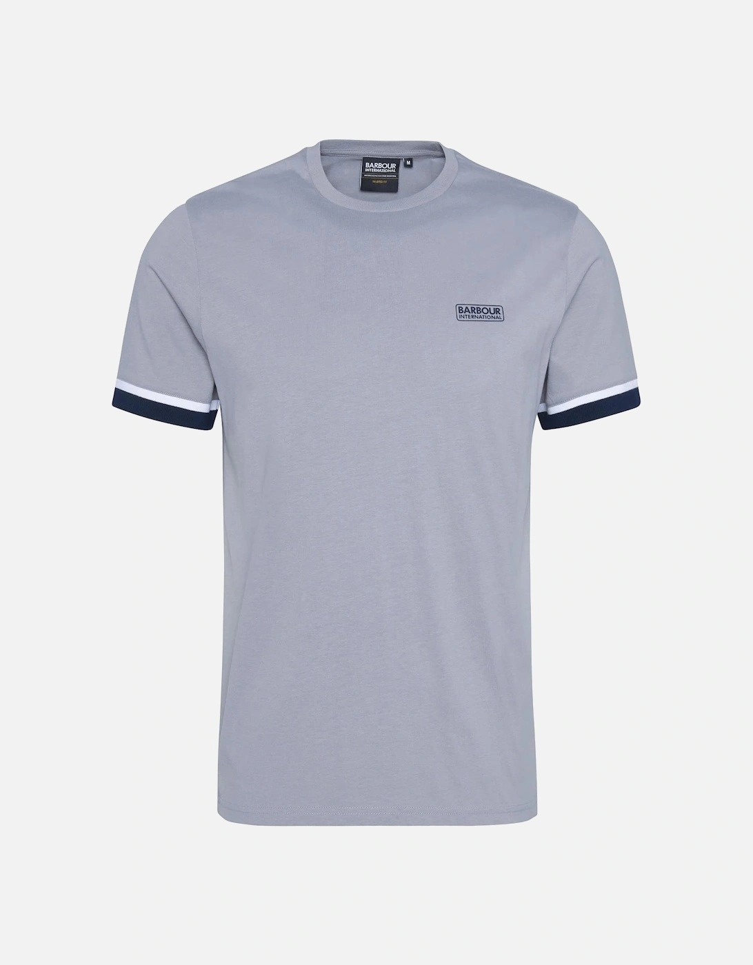 Evan Deep Cuff Tipped T-Shirt - Pale Slate