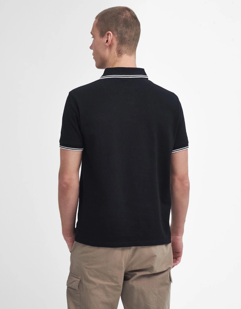 Evan Tipped Polo - Black / White