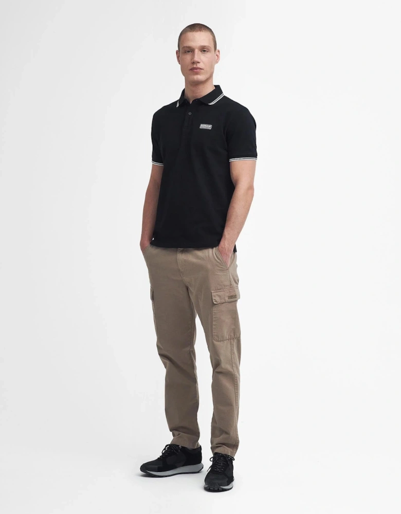 Evan Tipped Polo - Black / White