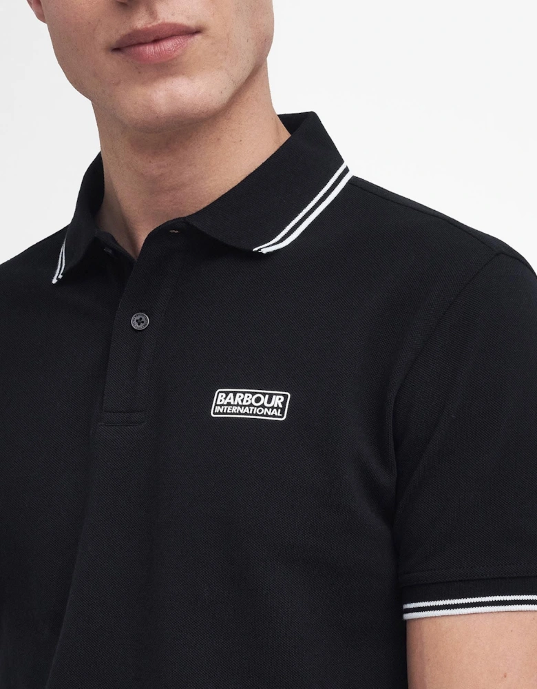 Evan Tipped Polo - Black / White