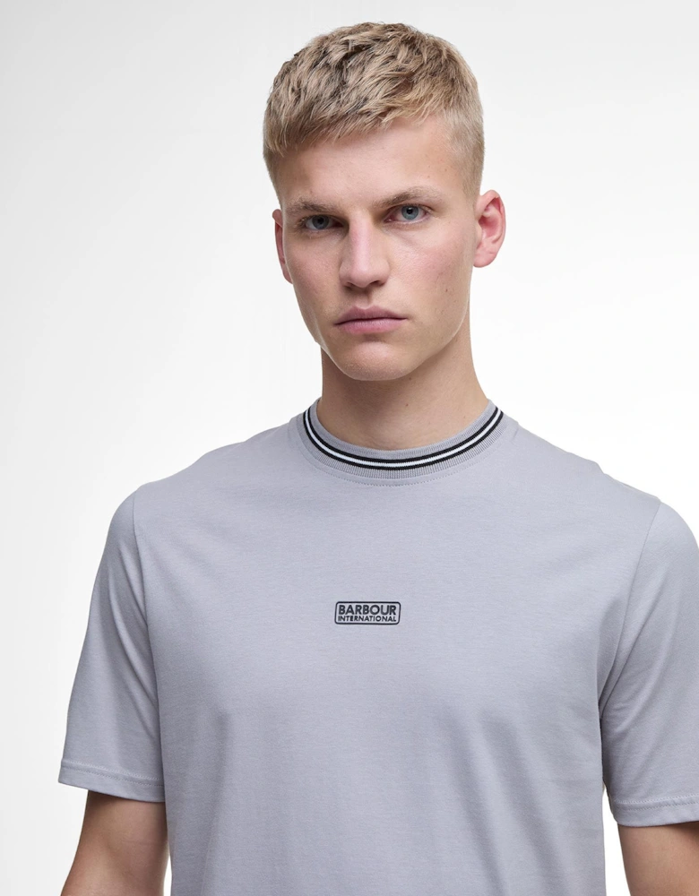 Central Logo Tipped T-Shirt - Pale Slate