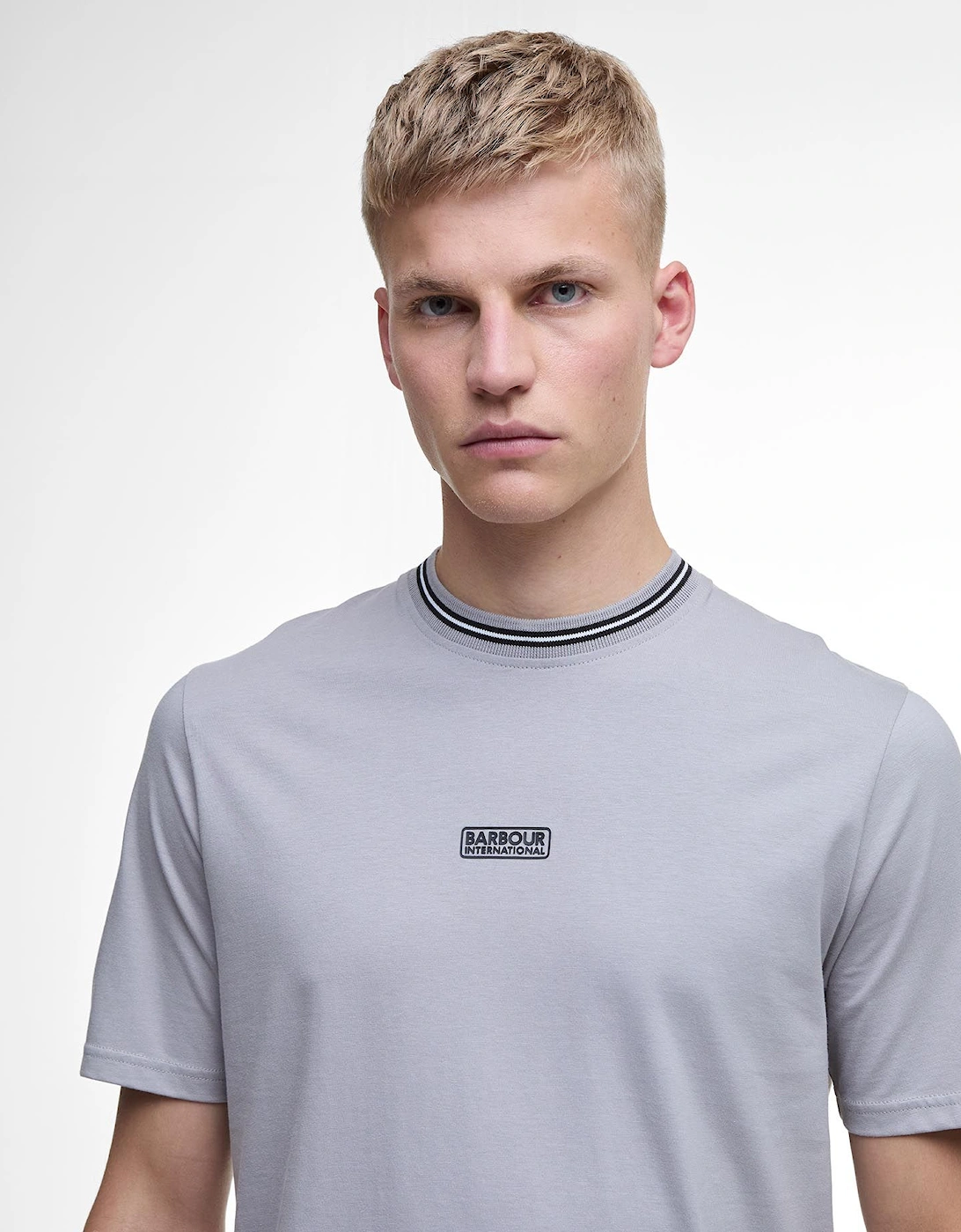 Central Logo Tipped T-Shirt - Pale Slate