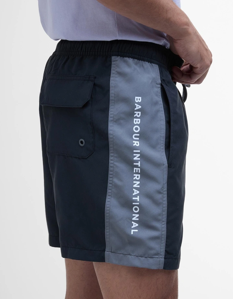 Panel Logo Swim Shorts - Black/ Grey