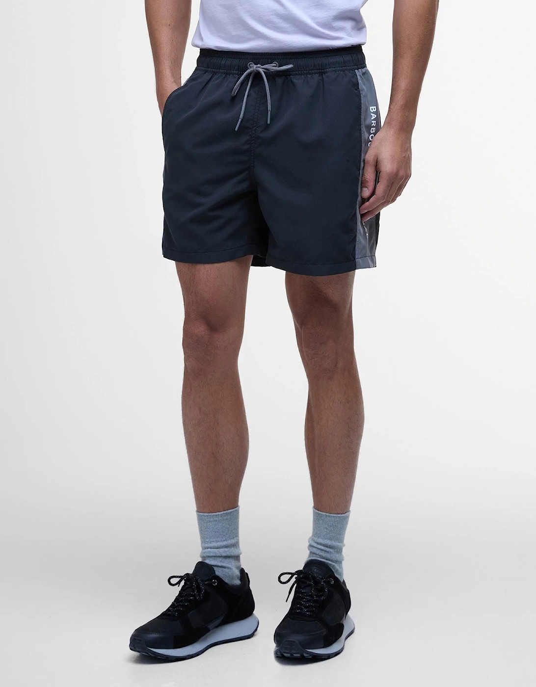 Panel Logo Swim Shorts - Black/ Grey