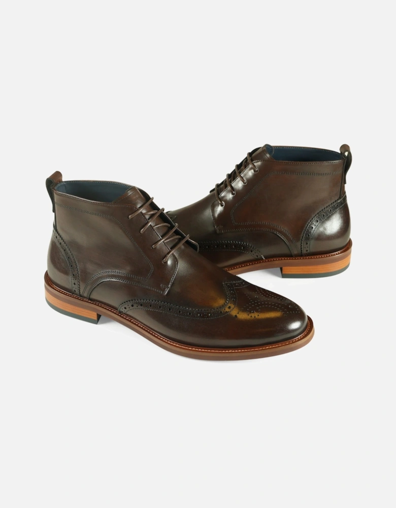 Rimini Brogue Derby Boot - Brown