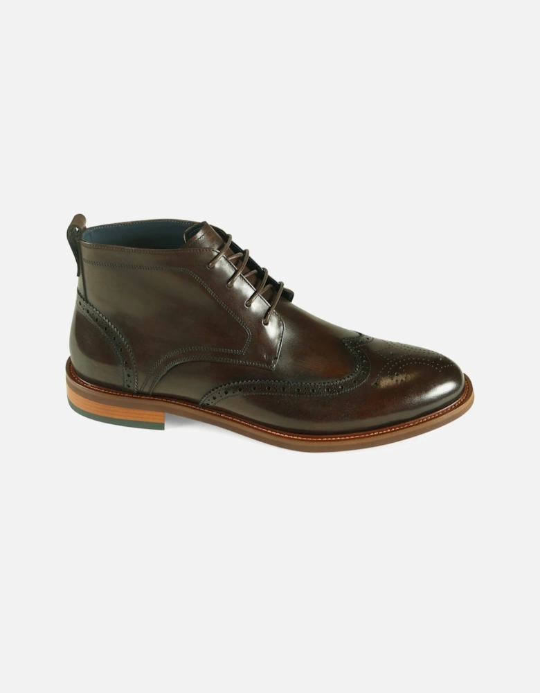 Rimini Brogue Derby Boot - Brown