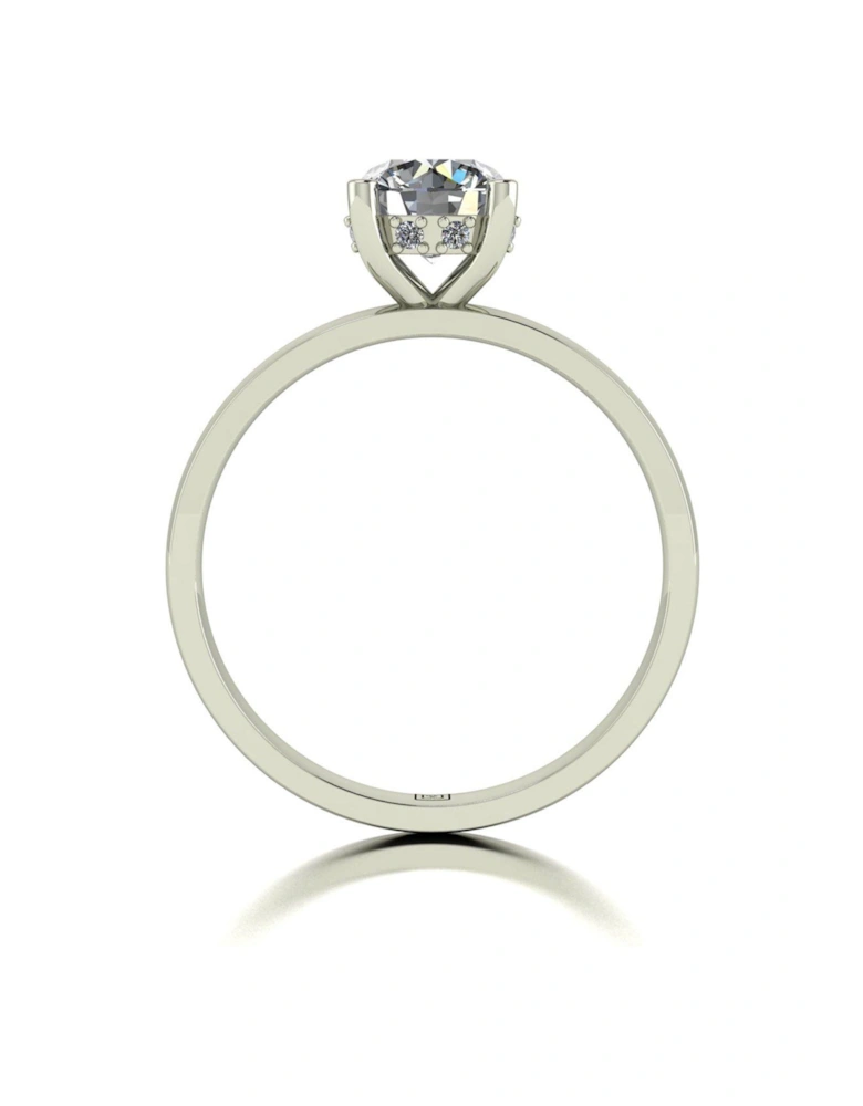 Lady Lynsey 9ct White Gold 1.08ct total eq Hidden Halo Solitaire Ring