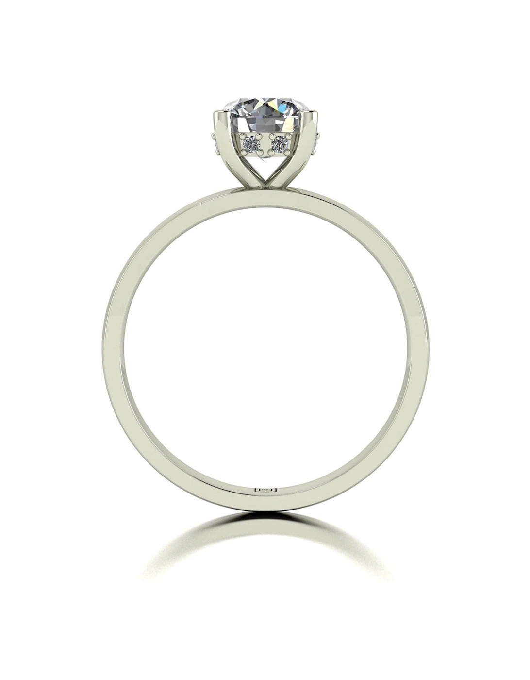 Lady Lynsey 9ct White Gold 1.08ct total eq Hidden Halo Solitaire Ring