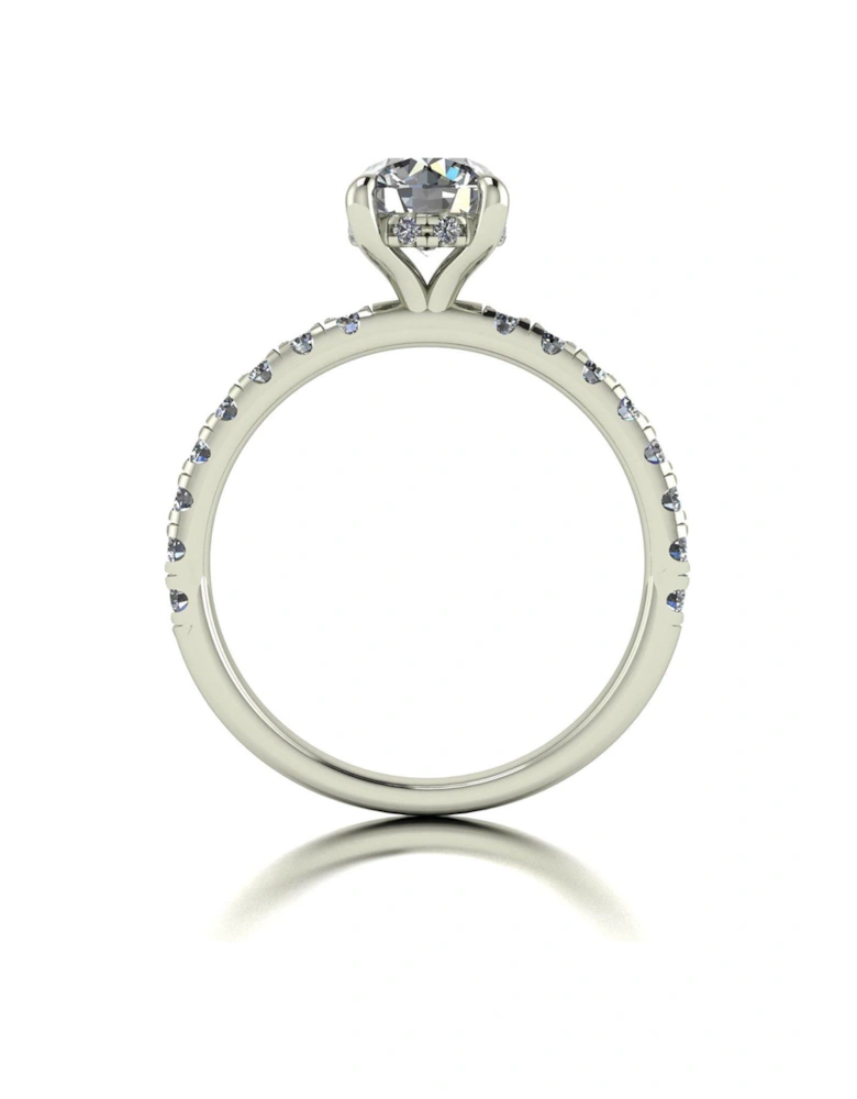 Lady Lynsey 9ct White Gold 1.40ct total eq Hidden Halo Solitaire Ring