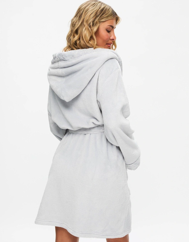 Signature Sparkly Fluffy Robe - Light Grey