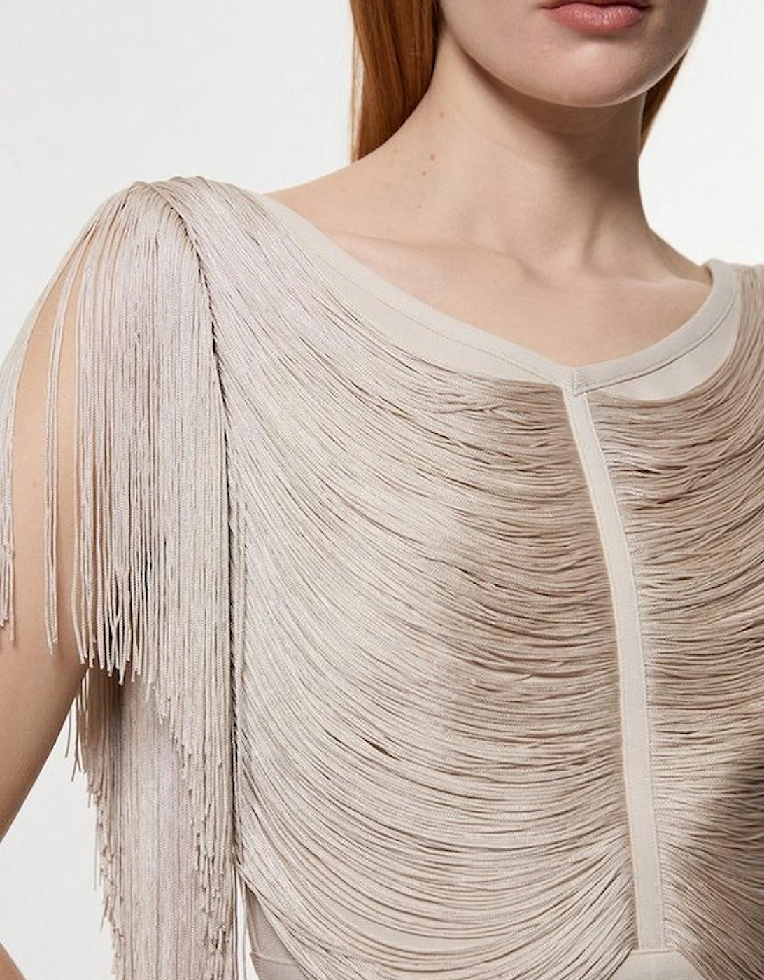 Draped Fringe Knitted Top