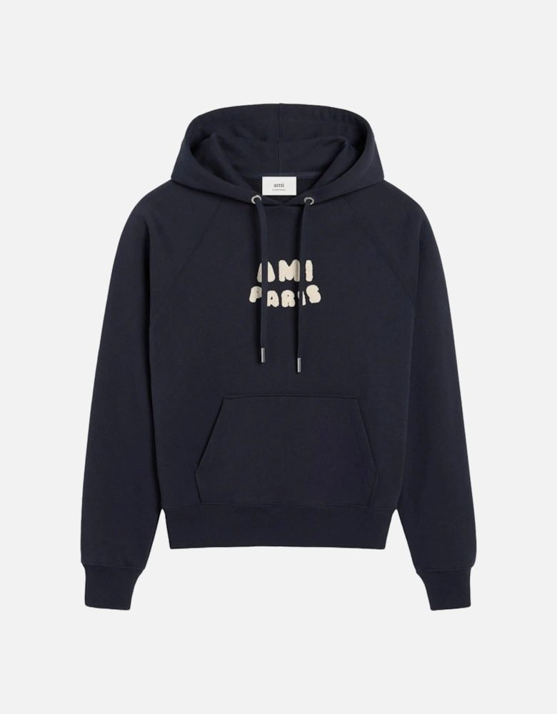 Printed Logo Hoodie Navy