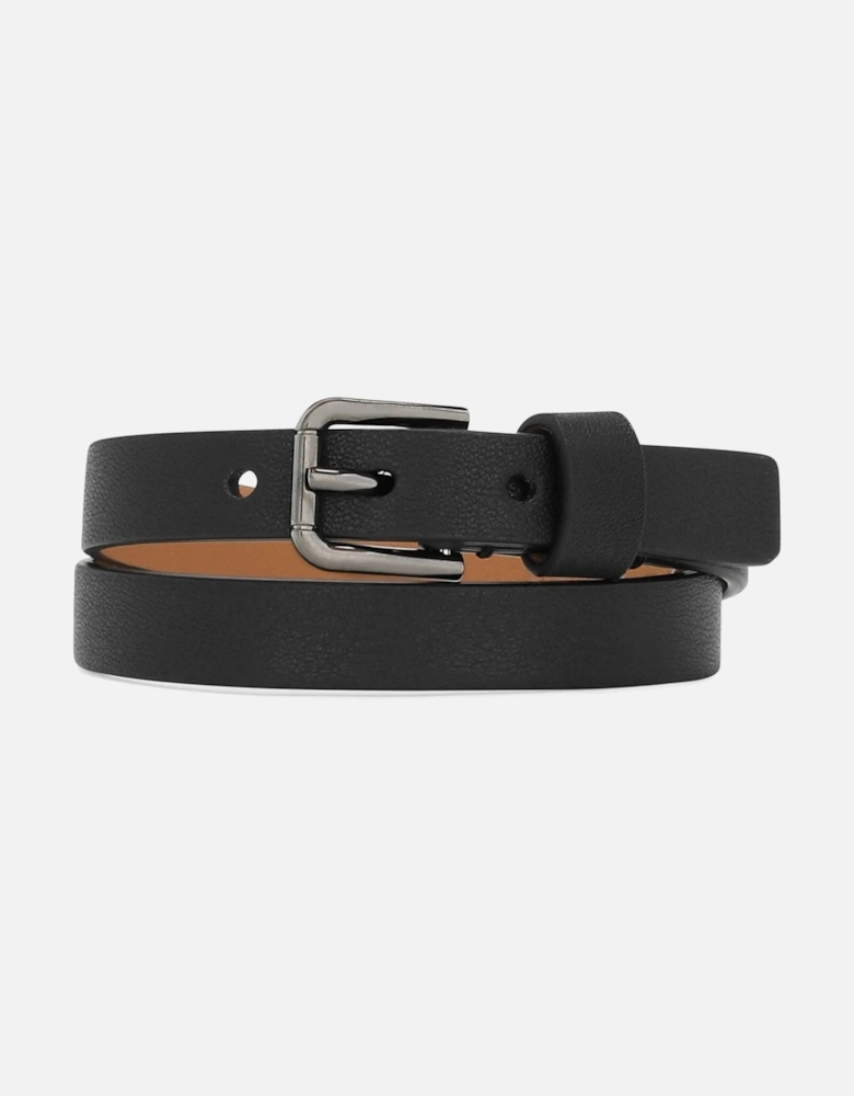 Plaque Leather Bracelet Black