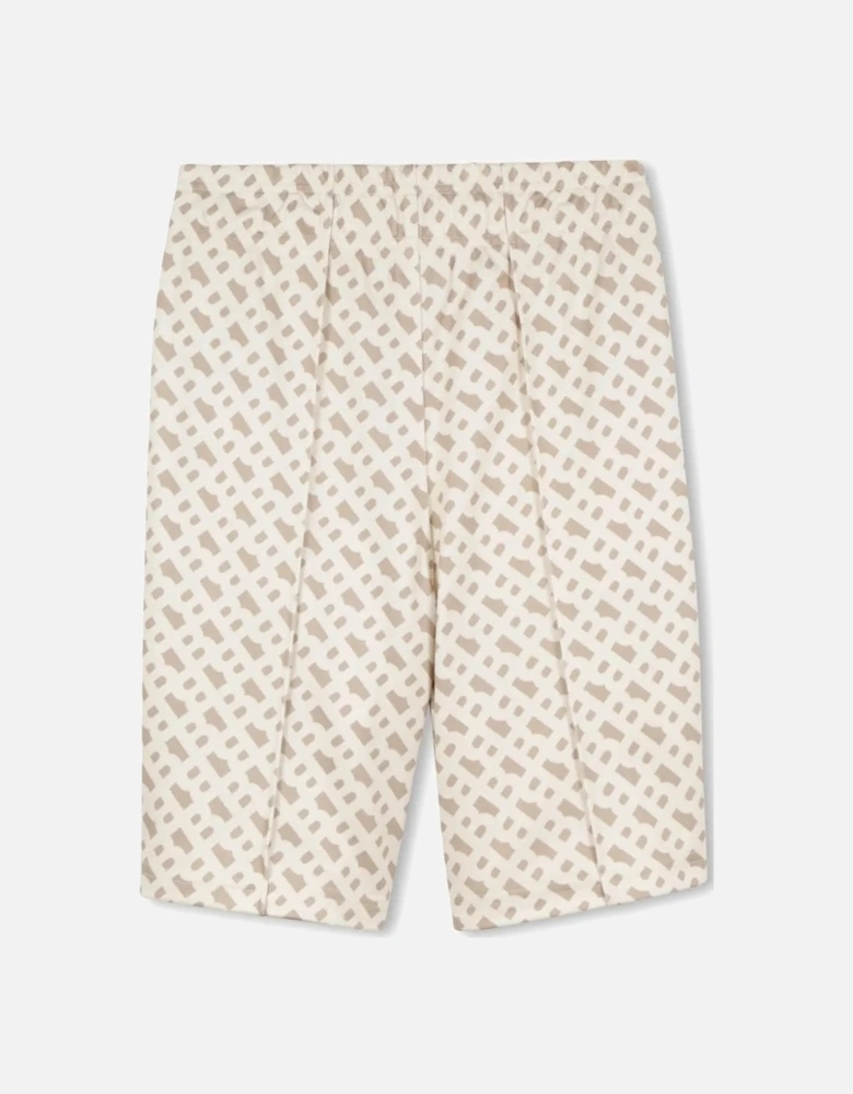 Boss Kids Monogram Shorts Beige