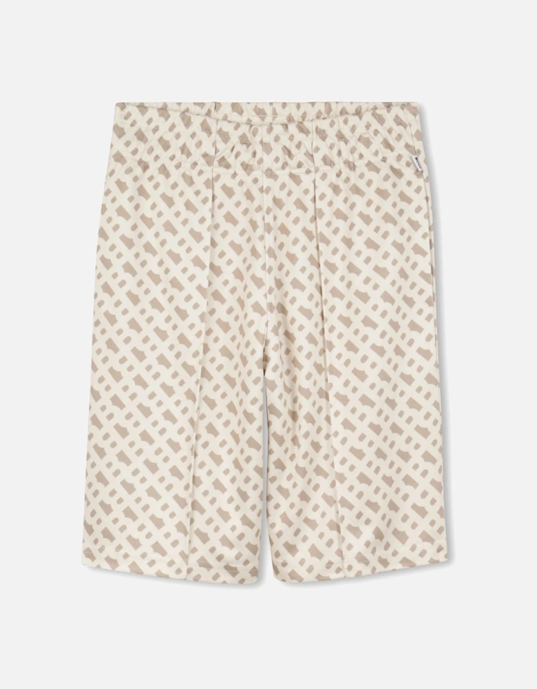 Boss Kids Monogram Shorts Beige