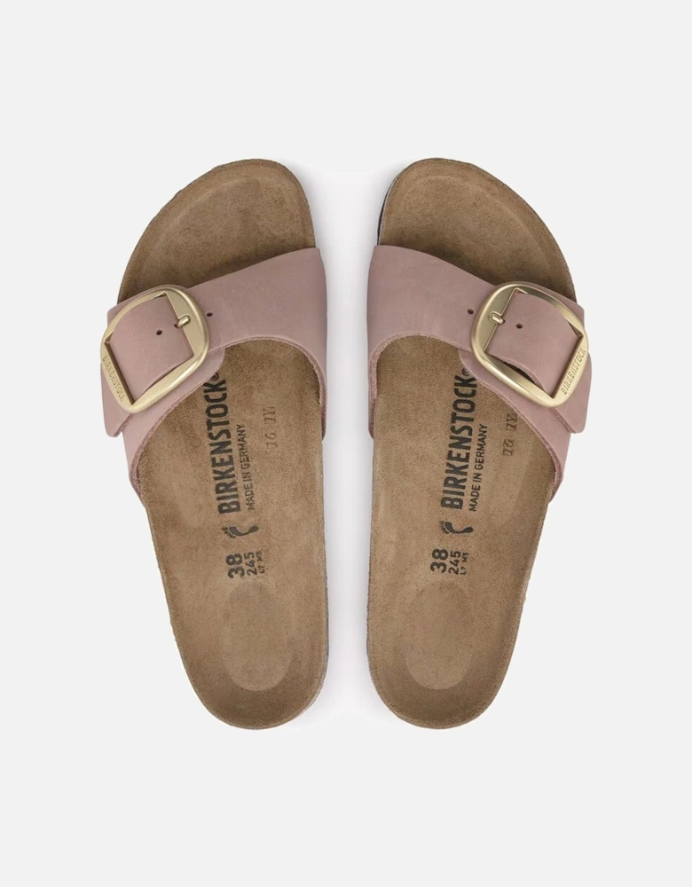 Birkenstock Women's Madrid Big Buckle Natural Leather Nubuck Narrow Fit Old Rose