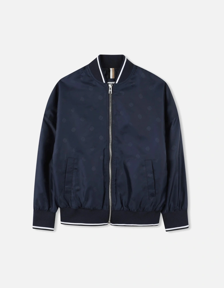 Boss Kids Monogram Jacket Navy