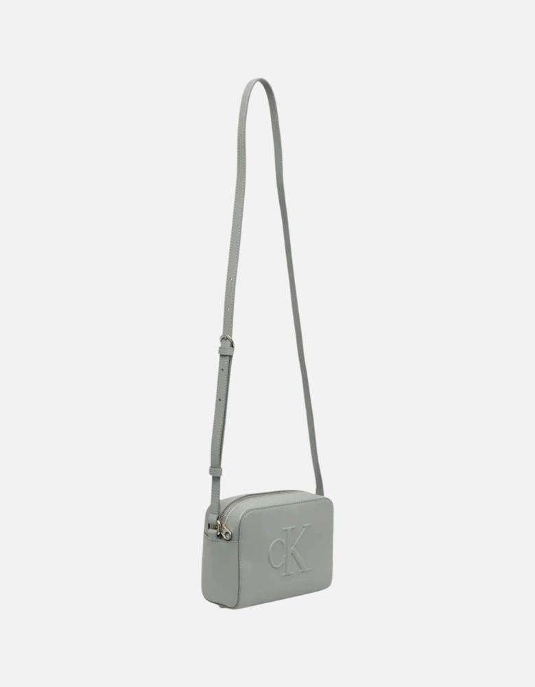 Zip-Fastening Polyurethane Bag with Inside Pockets Women - Grey