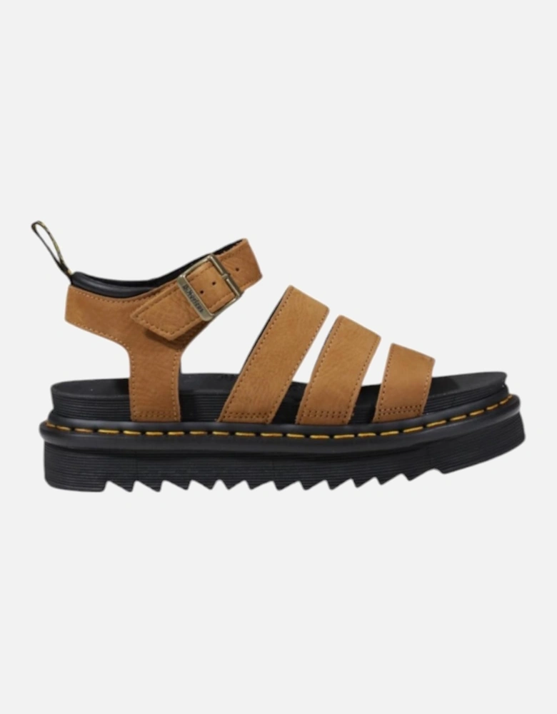 Leather Sandals with Buckle and Rubber Sole Women - Beige