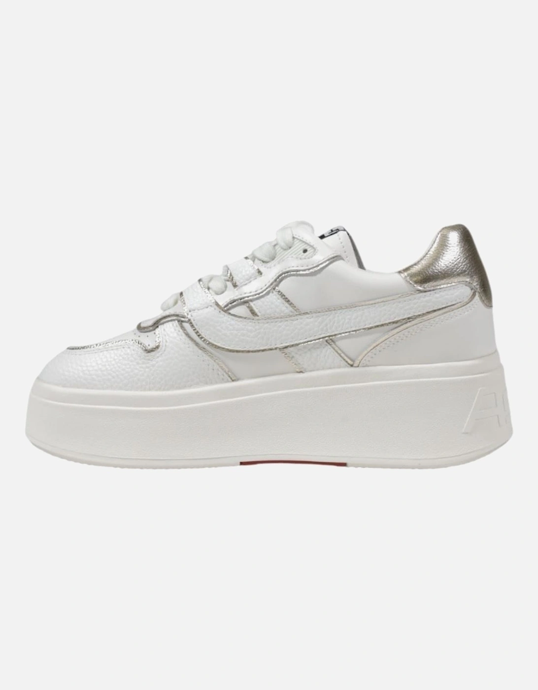 Leather Lace-Up Sneakers with Rubber Sole Women - White