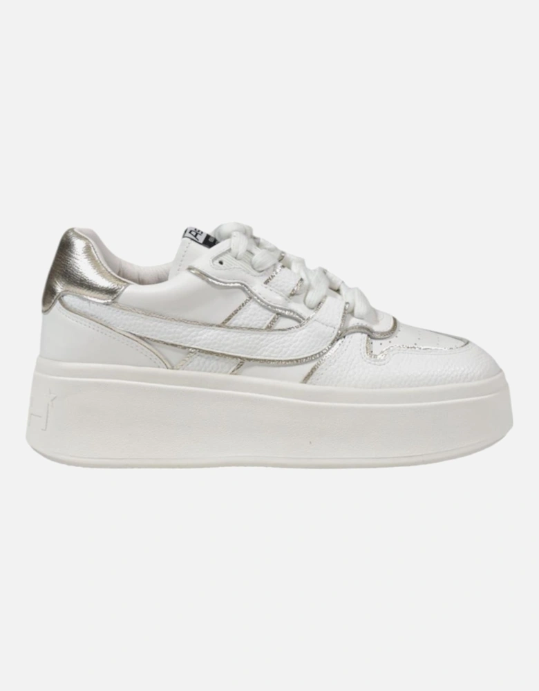 Leather Lace-Up Sneakers with Rubber Sole Women - White