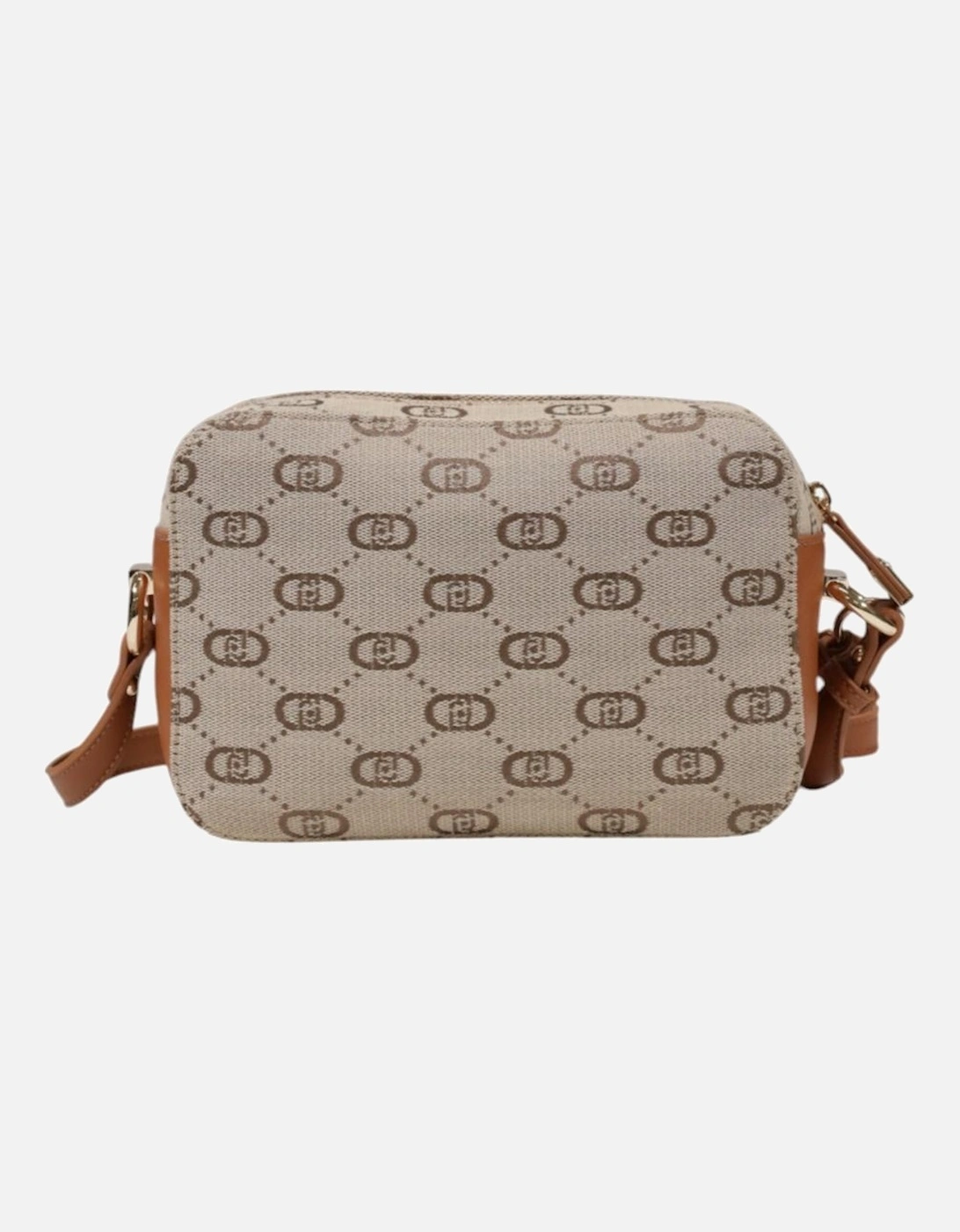 Printed Zip Fastening Bag with Inside Pockets Women - Beige