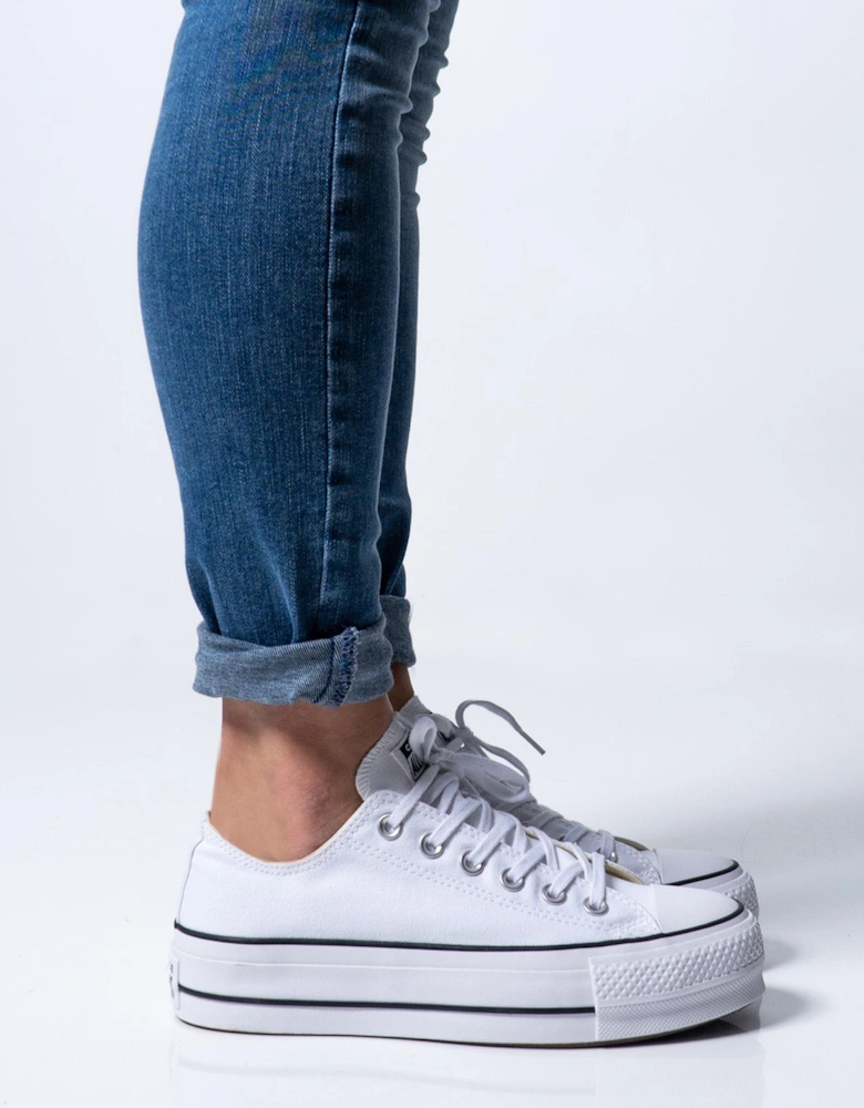 Plain Lace-Up Rubber Sole Sneakers Women - White