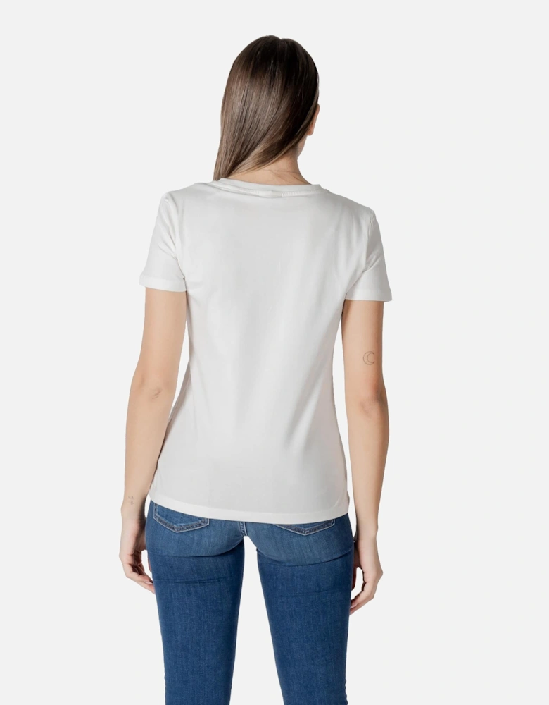 Plain Short Sleeve Round Neck T-shirt Women - White Shirts