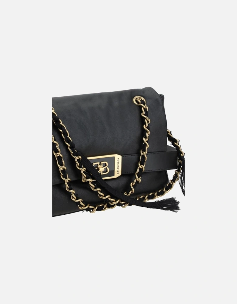 Modu Flap Shoulder Bag with Chain Handle Women - Black