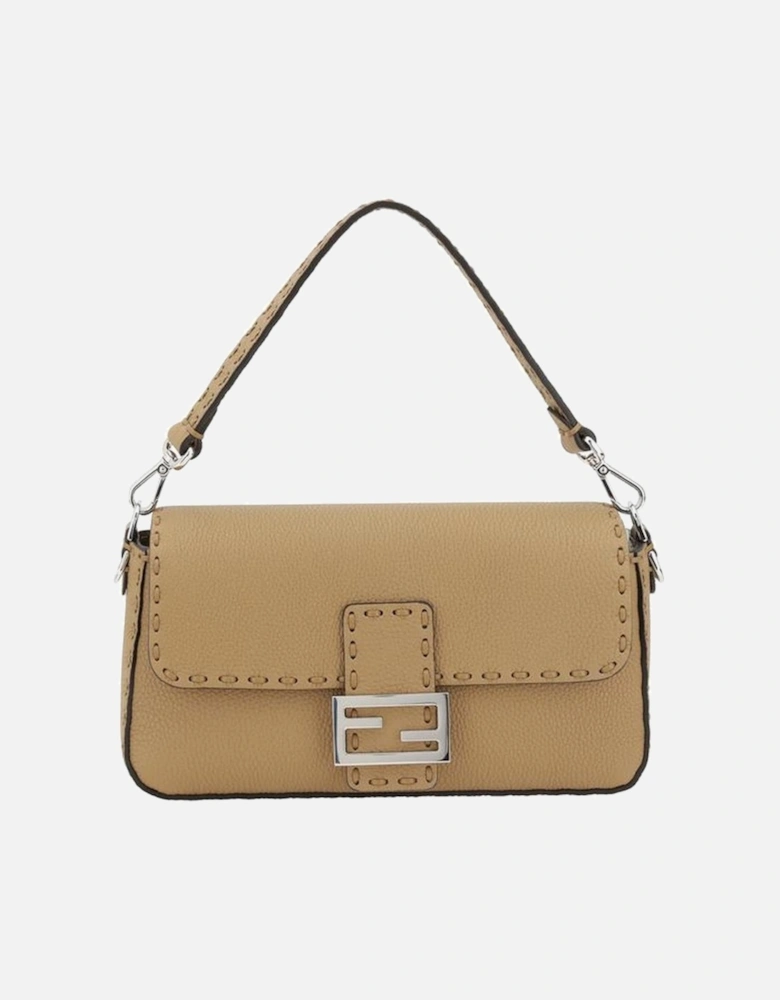 Baguette Shoulder Bag with Removable Strap Women - Beige