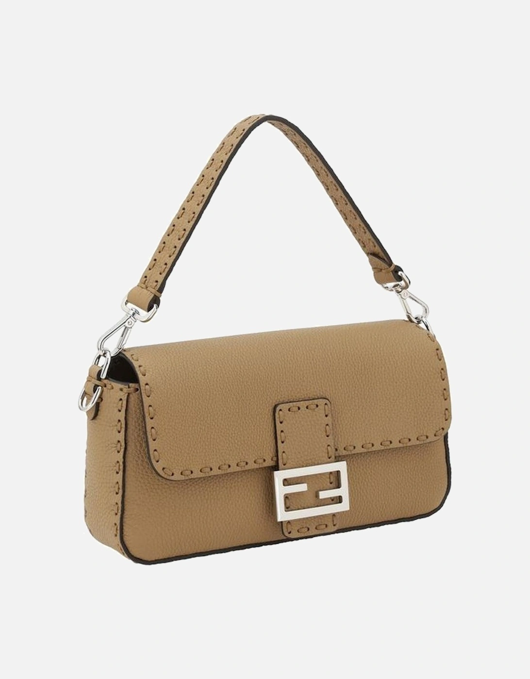 Baguette Shoulder Bag with Removable Strap Women - Beige