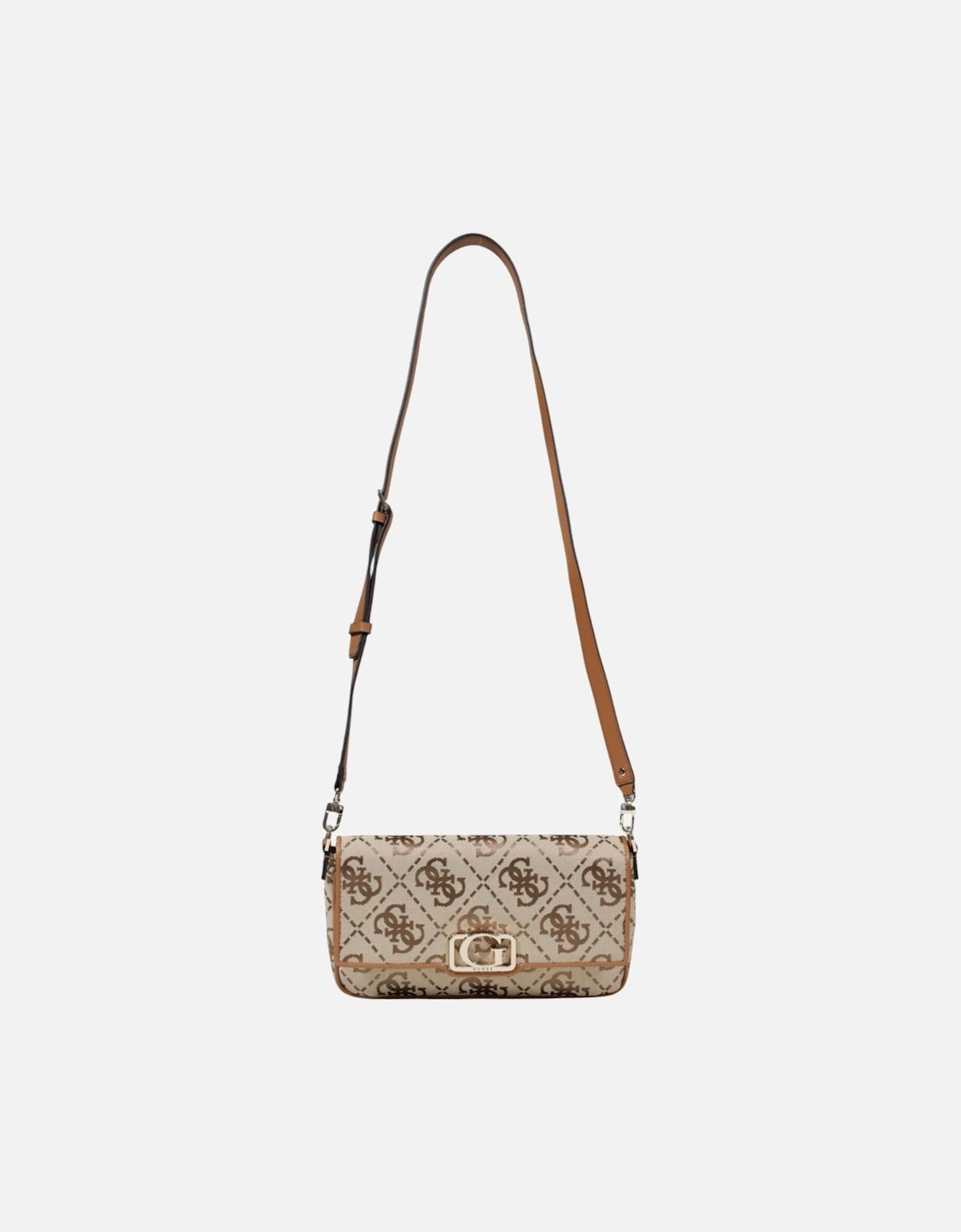 Printed Shoulder Bag with Clip Fastening Women - Beige Dresses, 4 of 3