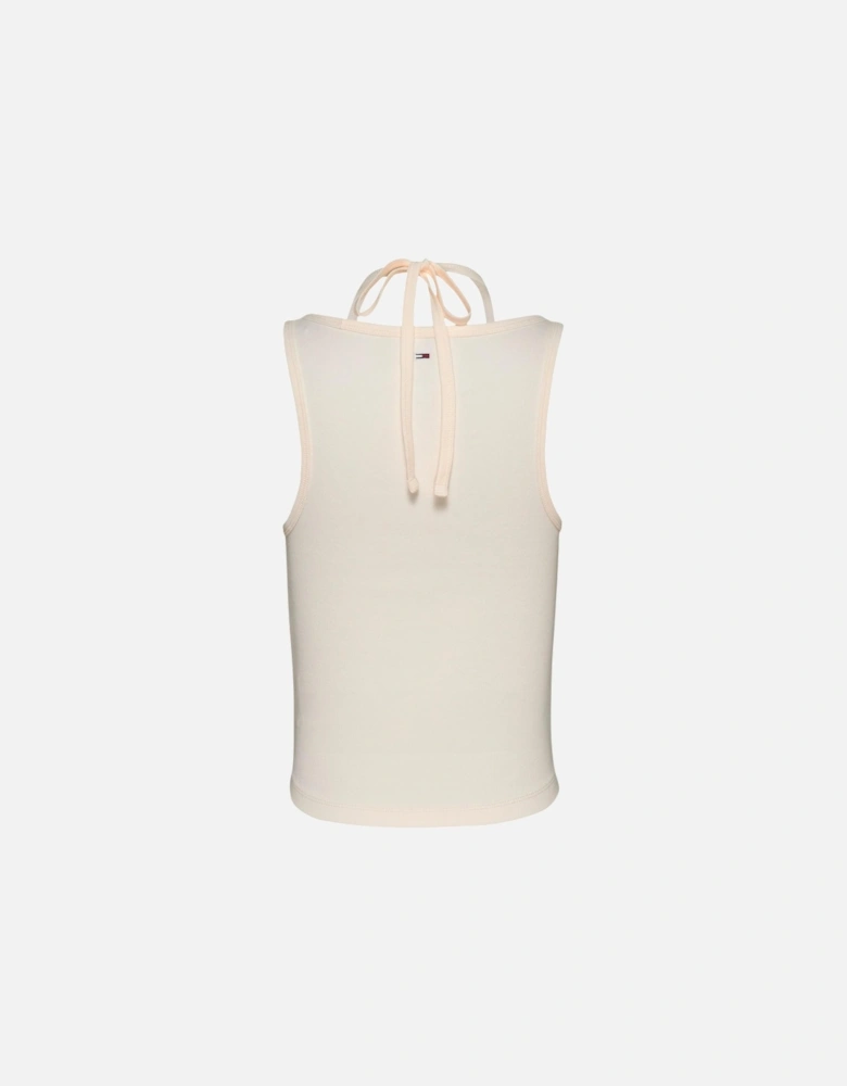 Sleeveless Round Neck Slip-On Top Women - White