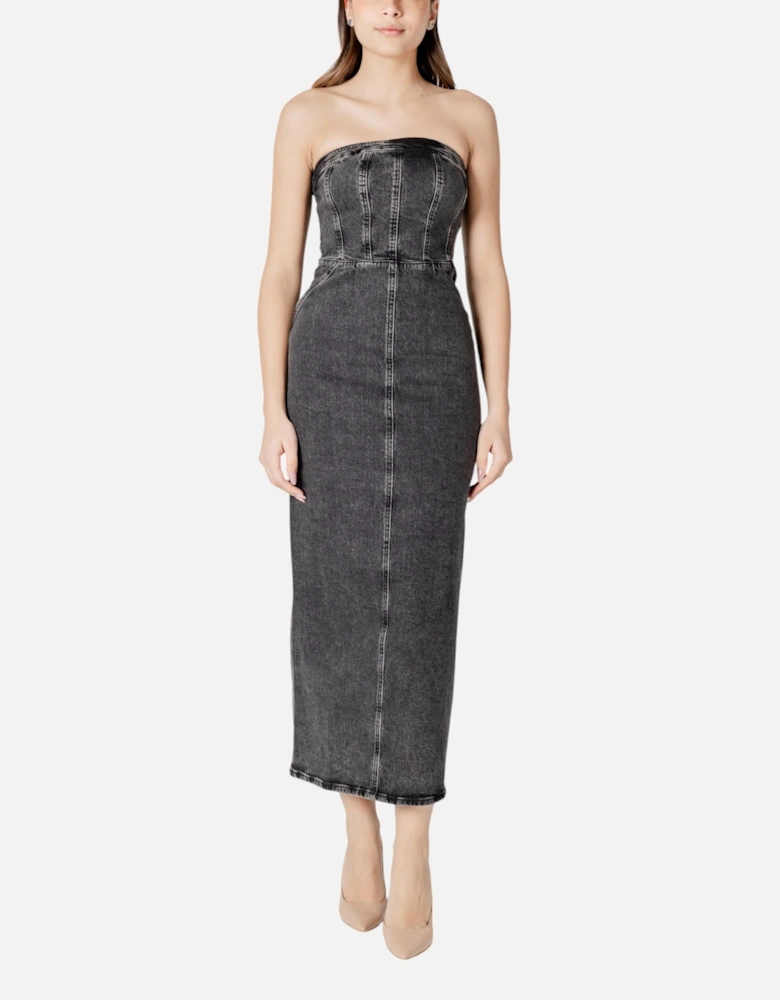 Sleeveless Cotton Zip-Up Dress Women - Black Dresses