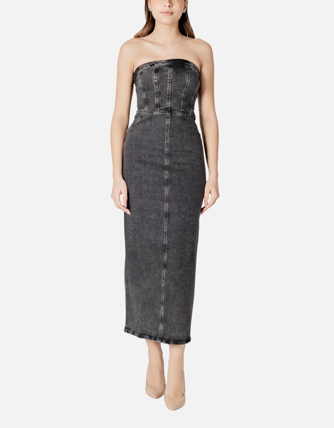 Sleeveless Cotton Zip-Up Dress Women - Black Dresses, 4 of 3