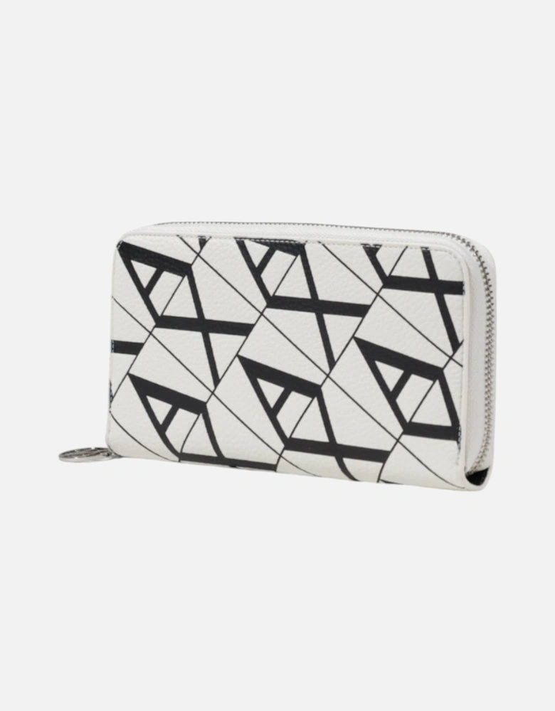 Printed Zip Fastening Wallet Women - White