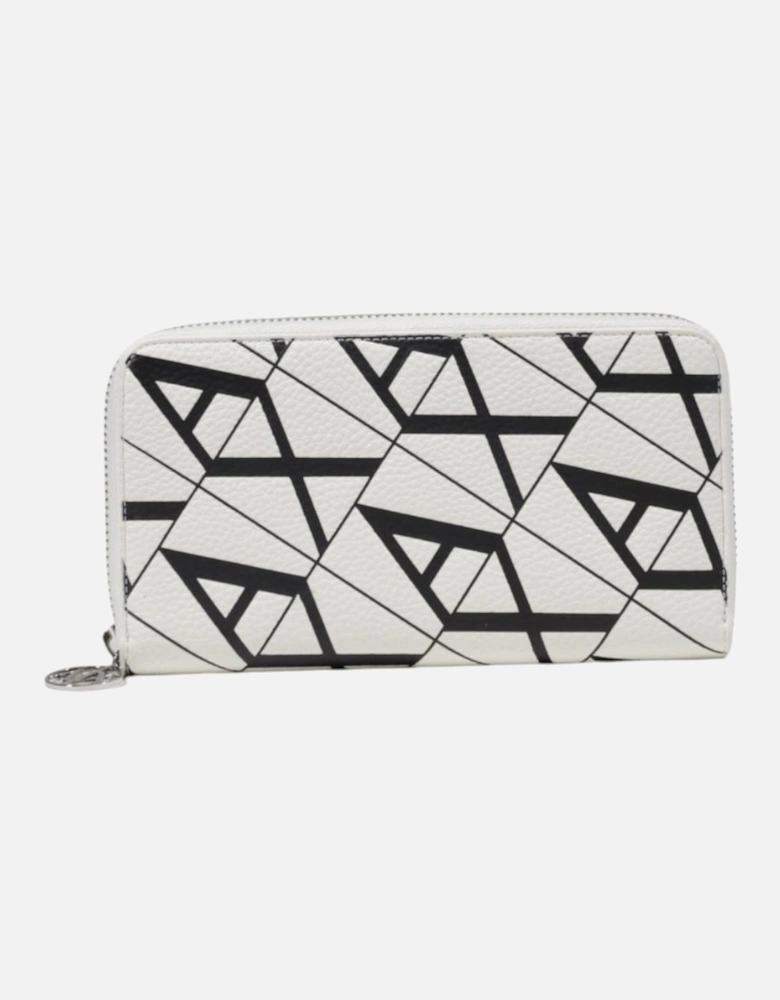 Printed Zip Fastening Wallet Women - White