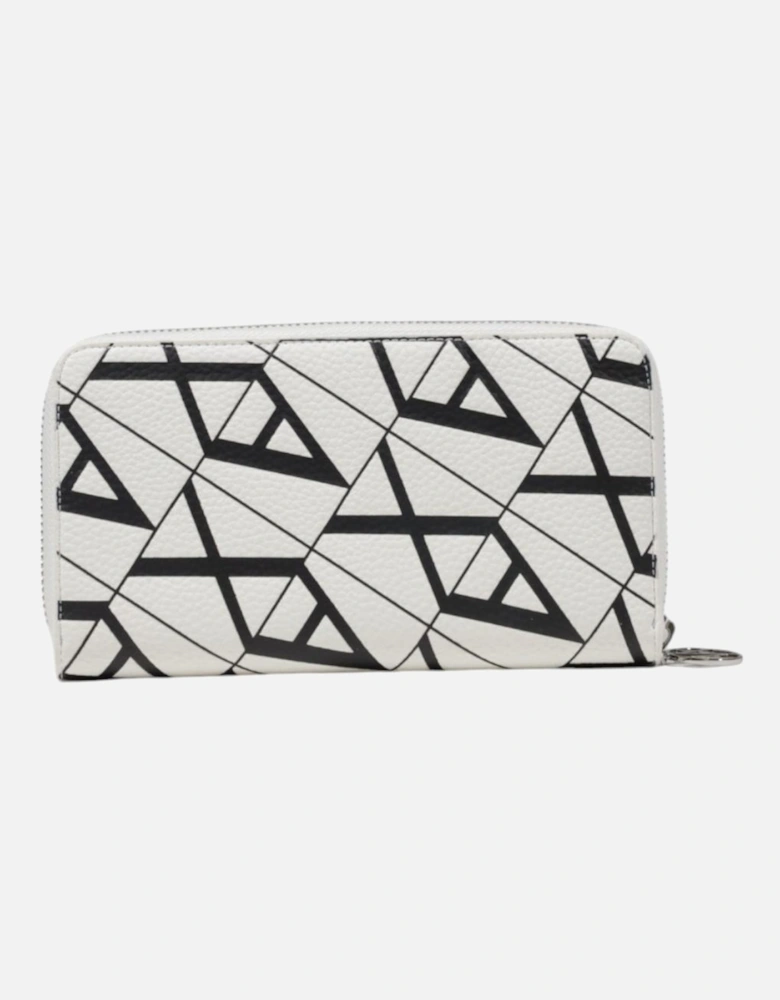 Printed Zip Fastening Wallet Women - White