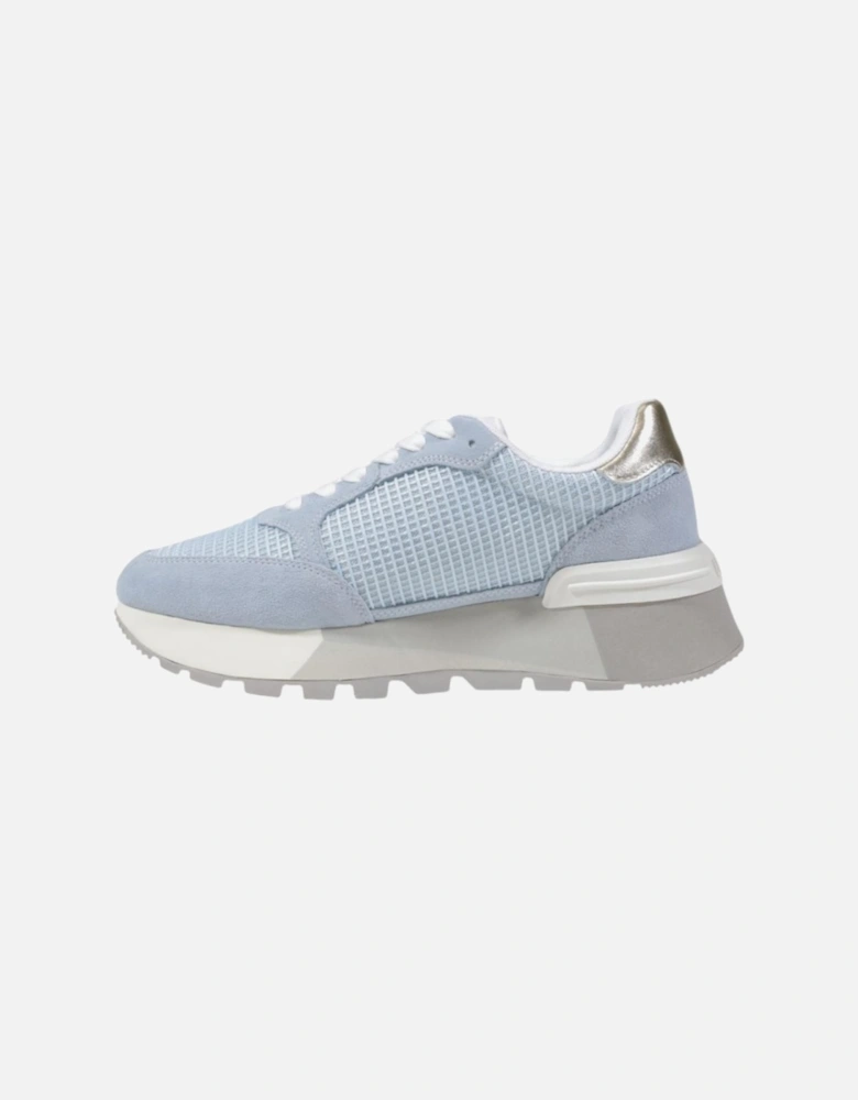 Lace-Up Leather and Polyester Sneakers Women - Blue