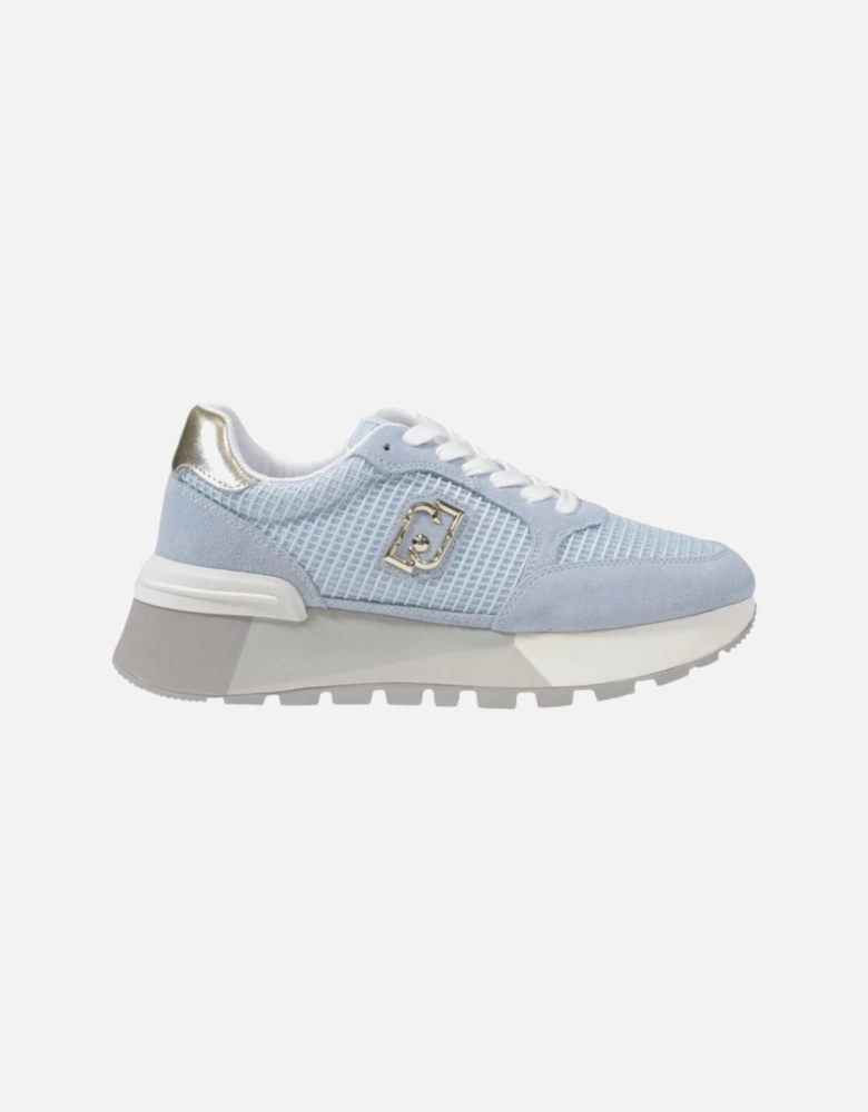 Lace-Up Leather and Polyester Sneakers Women - Blue