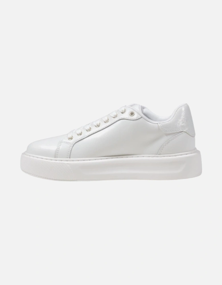 Leather and Rubber Sole Lace-Up Sneakers Women - White