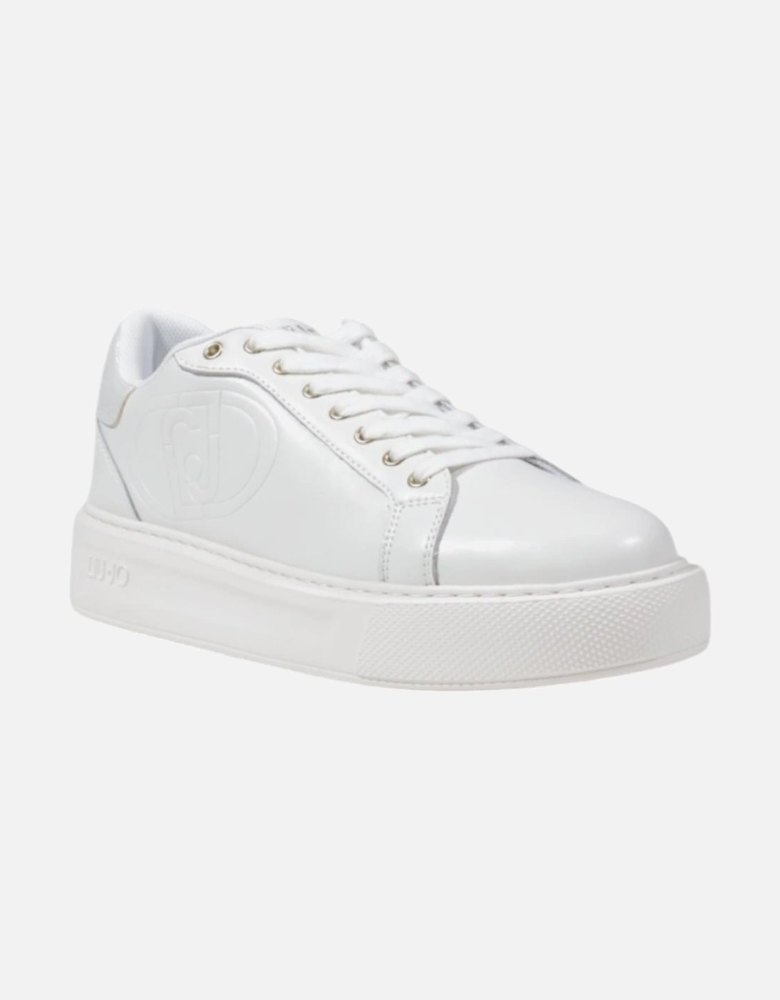 Leather and Rubber Sole Lace-Up Sneakers Women - White