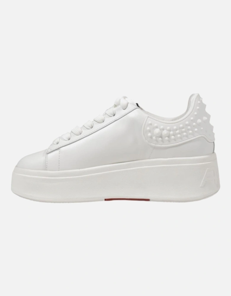 Leather Lace-Up Sneakers with Rubber Sole Women - White